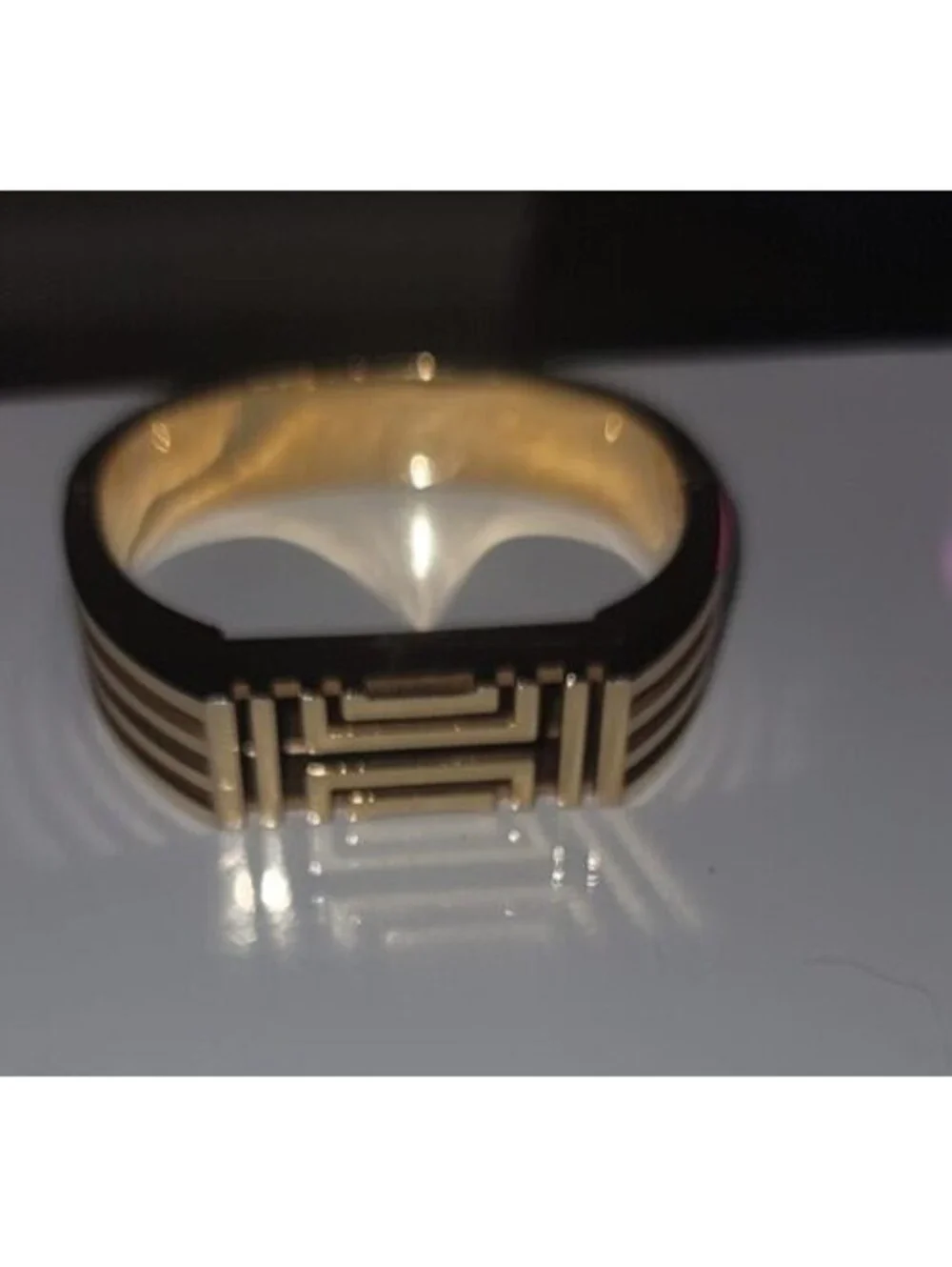 TORY BURCH FITBIT GOLDTONE HINGED BRACELET*DEFECT READ*